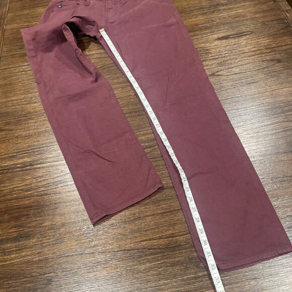 NWOT AG Adriano Goldschmied 32x32 Everett SUD Slim Straight Pant Red Patterned - Picture 7 of 8